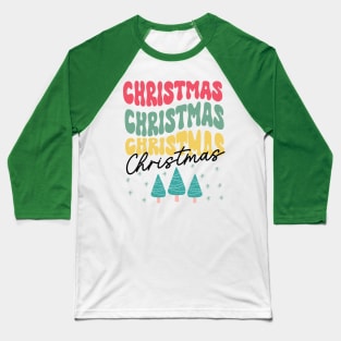 Christmas Colorful Text Baseball T-Shirt